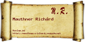 Mauthner Richárd névjegykártya